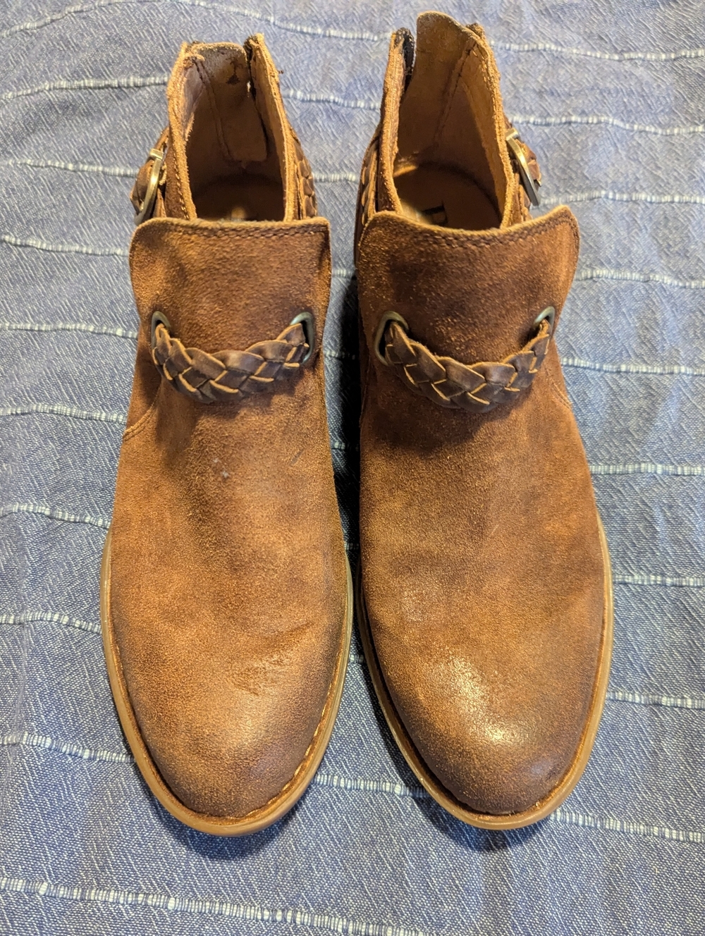 Born Suede Boot with Braided Accent Women's, 8